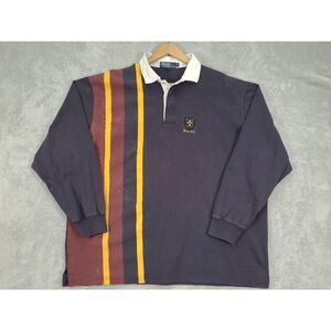 Vintage Polo Ralph Lauren‎ Rugby Shirt X-LARGE Crest Preppy Stained  See Photos